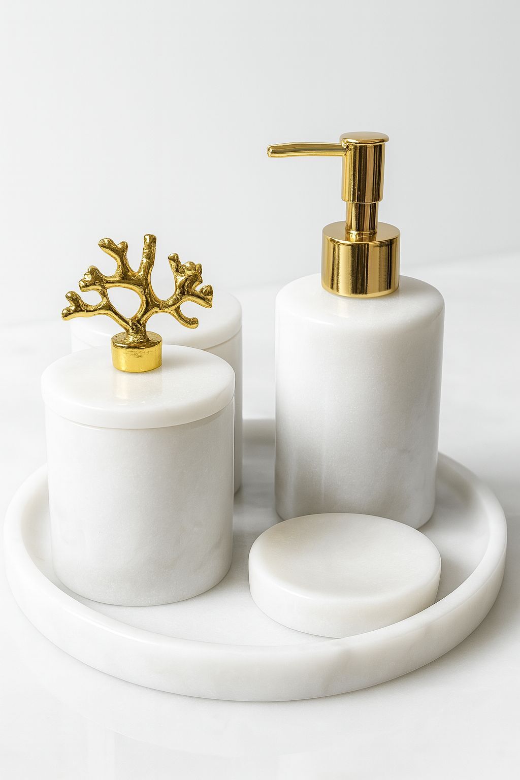 Beyaz Mermer Banyo Seti