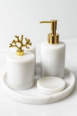 Beyaz Mermer Banyo Seti