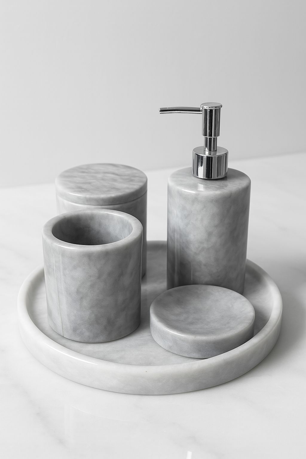 Gri Mermer Banyo Seti