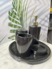Siyah Mermer Banyo Seti