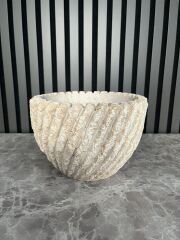 Traverten  El Yapımı Saksı (Taraklama)