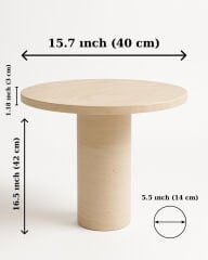 Traverten Yan Sehpa (40cm)