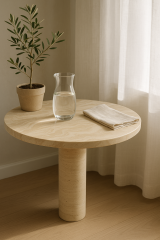 Traverten Yan Sehpa (40cm)