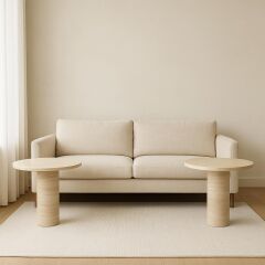 Traverten Yan Sehpa (40cm)