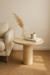 Traverten Yan Sehpa (45cm)