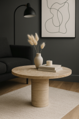 Traverten Yan Sehpa (30 CM)