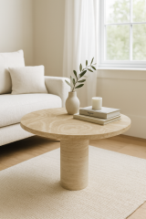 Traverten Yan Sehpa (30 CM)