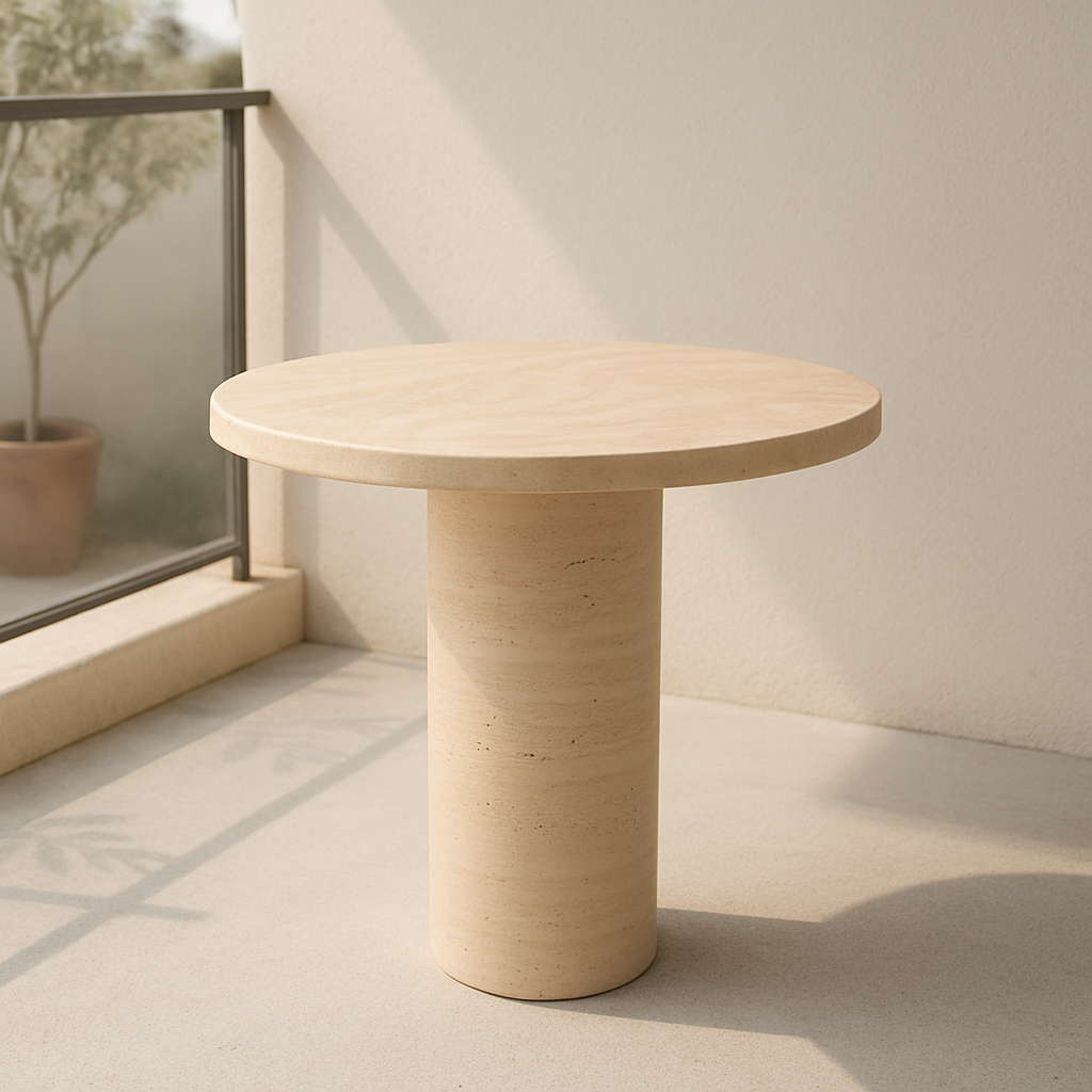 Traverten Yan Sehpa (30 CM)