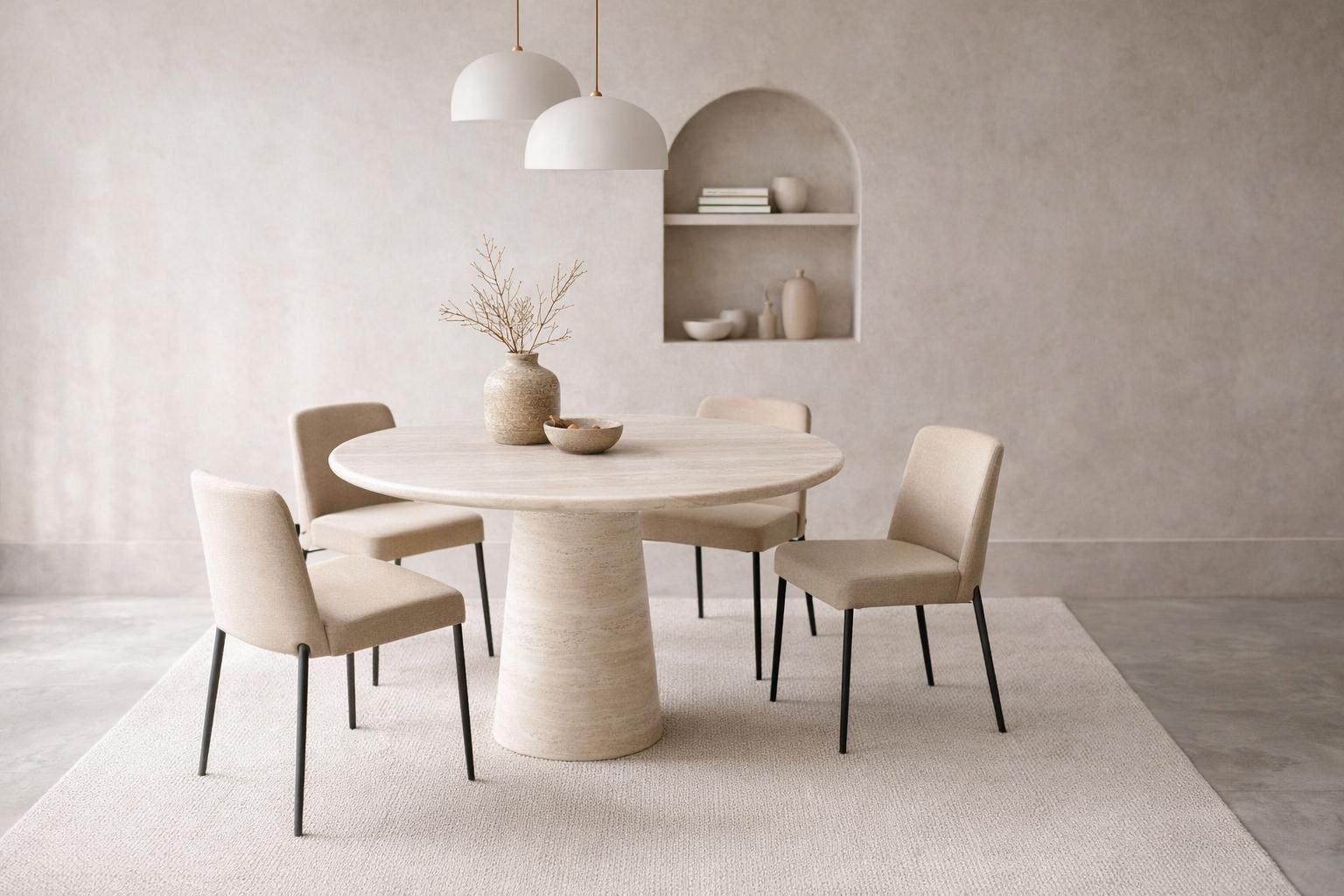 AURA 1 TRAVERTEN YEMEK MASASI