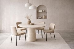 AURA 1 TRAVERTEN YEMEK MASASI