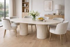 AURA 4 TRAVERTEN YEMEK MASASI