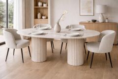 AURA 4 TRAVERTEN YEMEK MASASI