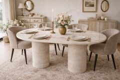 AURA 5 TRAVERTEN YEMEK MASASI