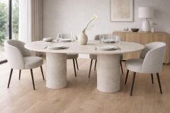 AURA 5 TRAVERTEN YEMEK MASASI