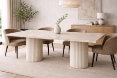 AURA 6 TRAVERTEN YEMEK MASASI