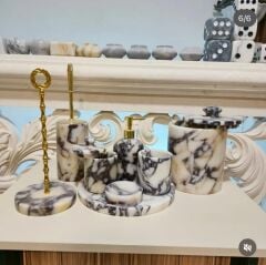 Menekşe Mermer 7li Banyo Seti