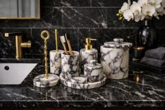 Menekşe Mermer 7li Banyo Seti