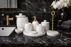 Beyaz Mermer 7li Banyo Seti