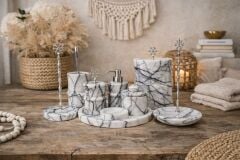 Leylak Mermer 7li Banyo Seti