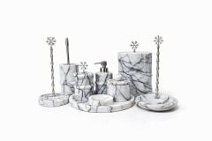 Leylak Mermer 7li Banyo Seti