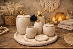 Traverten 7li Banyo Seti